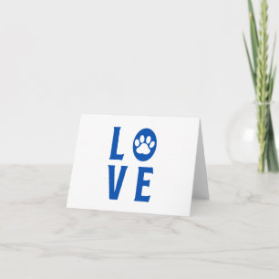 Love with Paw Print (Cats, Dogs, Pets) BLANK Card