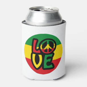 LOVE with peace symbol, reggae style Can Cooler