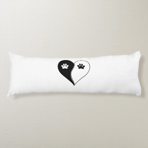Love with pet footprint with paw and heart symbol  body pillow
