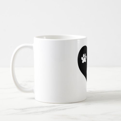 Love with pet footprint with paw and heart symbol  coffee mug