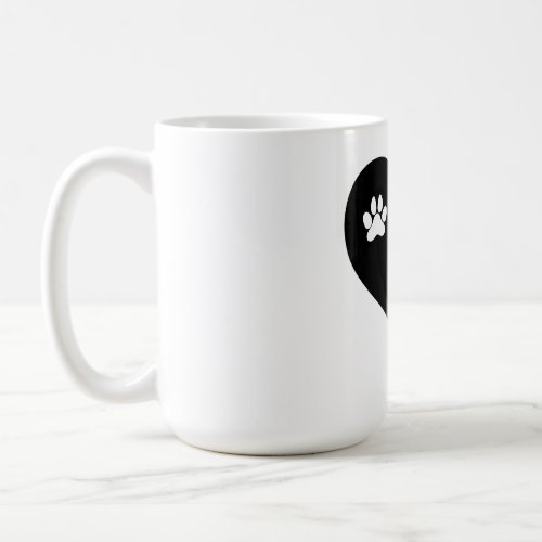 Love with pet footprint with paw and heart symbol  coffee mug
