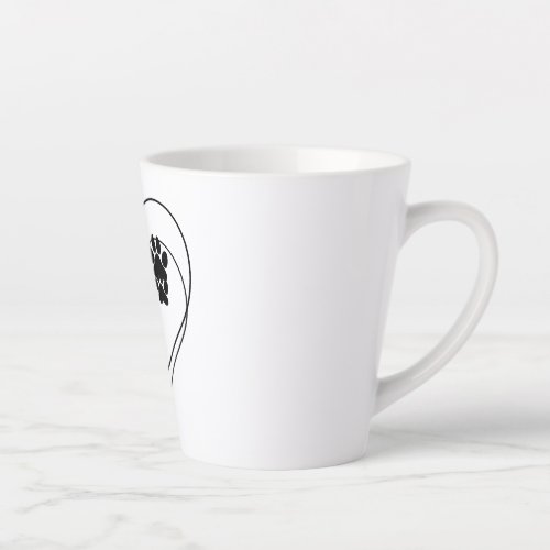 Love with pet footprint with paw and heart symbol  latte mug