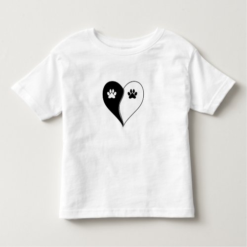 Love with pet footprint with paw and heart symbol  toddler t_shirt