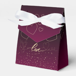 love with pigeon and hearts favor boxes