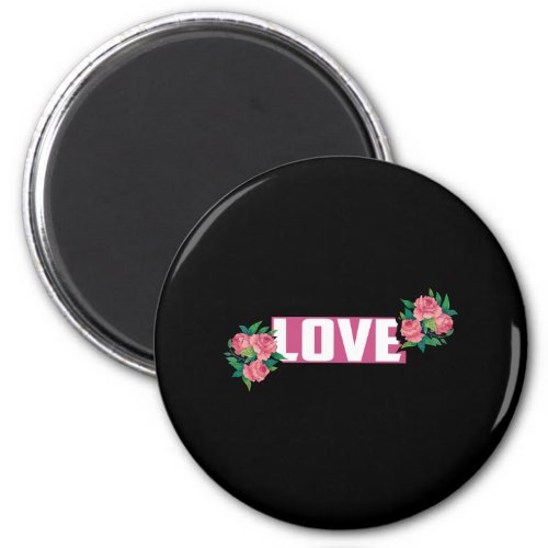 love with pink roses gift for love magnet