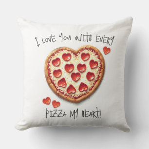 Love With Pizza My Heart Throw Pillow
