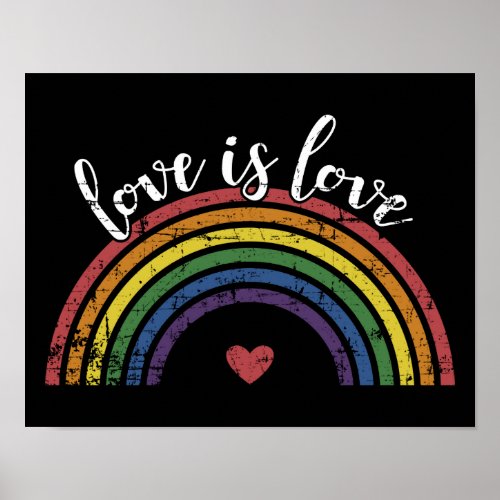 Love with rainbow flag for LGBT pride month Poster