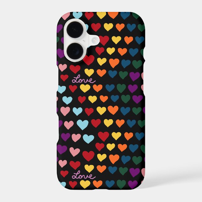 Love With Rainbow of Hearts Case-Mate iPhone Case (Back)