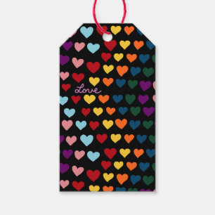 Love With Rainbow of Hearts Gift Tags