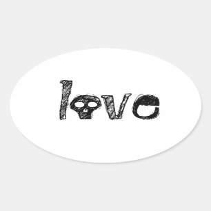 love (with skulls) Stickers