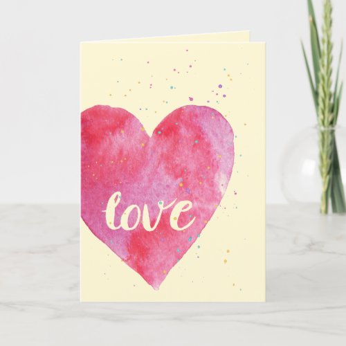 Love With Sprinkles Watercolor Valentines Day Holiday Card
