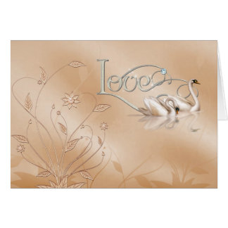 Love with swans and diamond cards