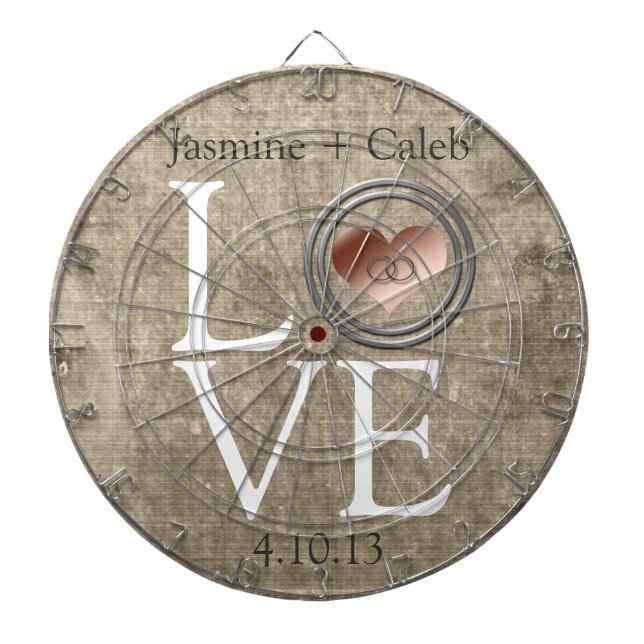 Love-With This Ring by Shirley Taylor Dartboard With Darts (Front)