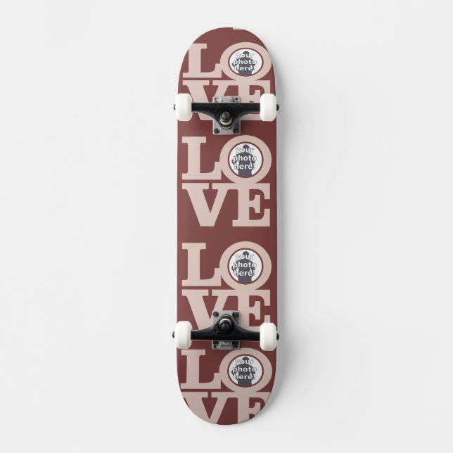 LOVE with YOUR 4 PHOTOS custom skateboard (Front)
