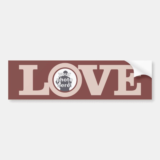 LOVE with YOUR PHOTO custom bumpersticker Bumper Sticker (Front)
