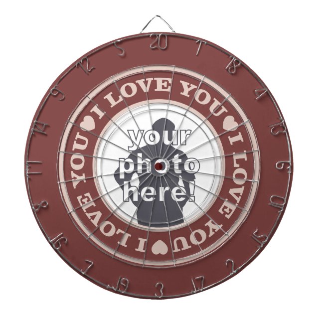 LOVE with YOUR PHOTO custom dart board (Front)