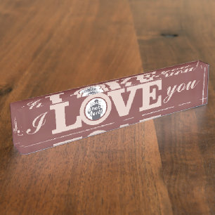 LOVE with YOUR PHOTO custom desk nameplate