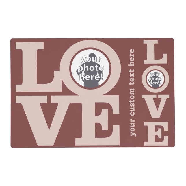 LOVE with YOUR PHOTO custom placemats (Front)