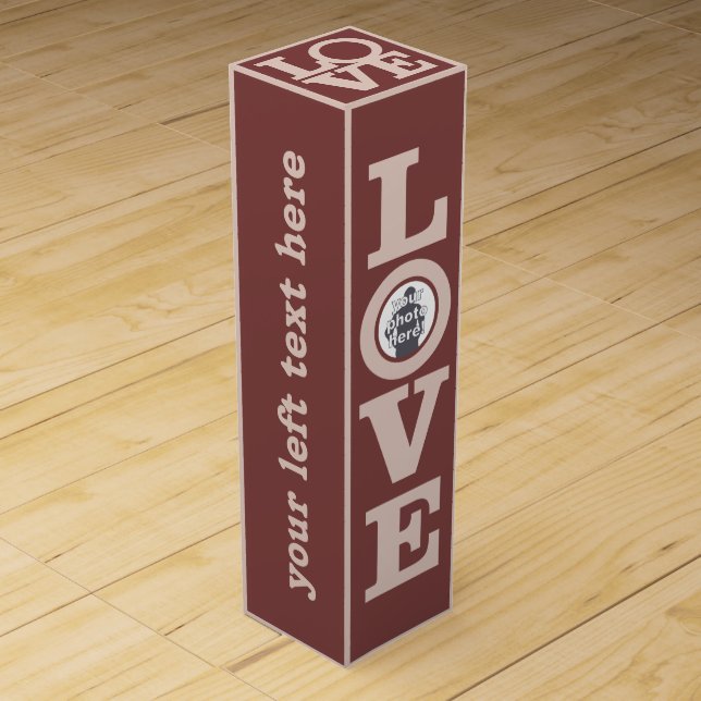 LOVE with YOUR PHOTO custom wine gift box (Front)