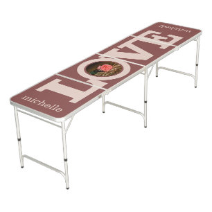 LOVE with YOUR PHOTO & NAMES custom ping pong tabl Beer Pong Table