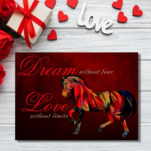 Love Without Limits Horse Valentines Day Holiday Card
