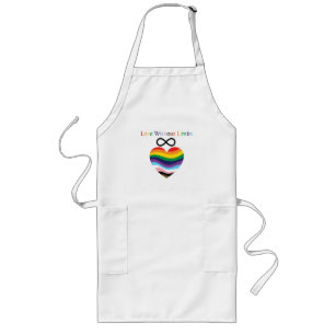 Love Without Limits – Rainbow Heart with Infinity Long Apron