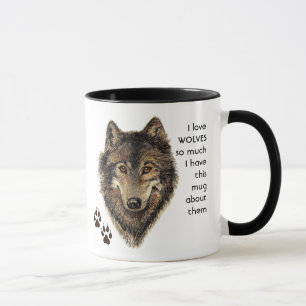 Love WOLVES so so much I Fun Quote  Mug