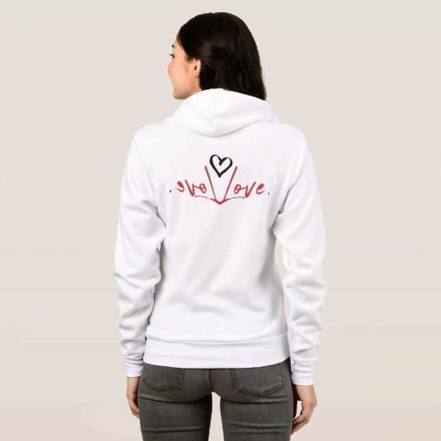 Love Womens Hoodies, Red,Black, Heart, Typography Hoodie (Back Full)