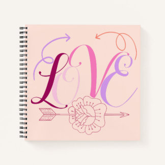 Love Word & A Flower with An Arrow Notebook