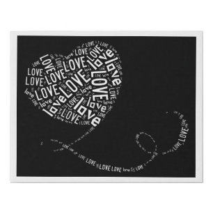 Love Word Art Faux Canvas Print