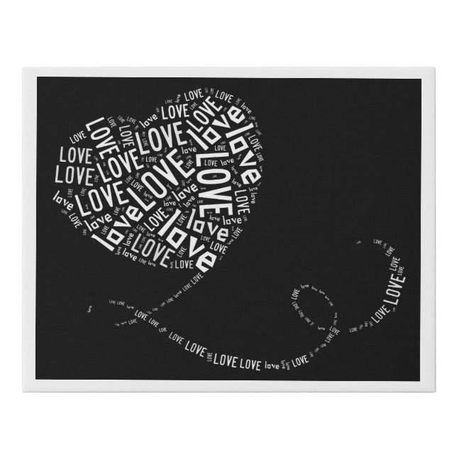 Love Word Art Faux Canvas Print (Front)