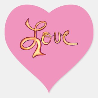 Love Word Art Hearts Custom Decal Stickers