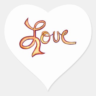 Love Word Art Hearts Custom Decal Stickers