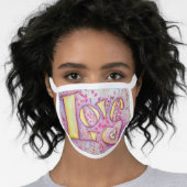 Love Word Art Inspirational Custom Face Mask (Worn Her)