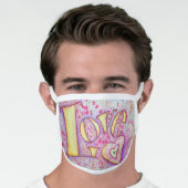 Love Word Art Inspirational Custom Face Mask (Worn Him)