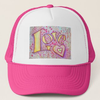Love Word Art Painting Hats or Cap