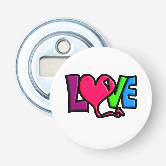 Love Word Art Typography Bottle Opener (Front)