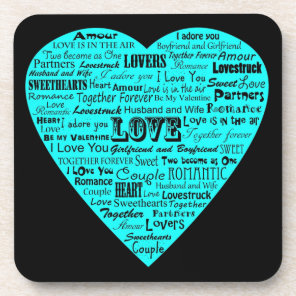 Love word collage coaster set