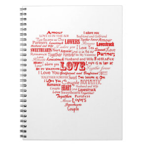 Love word collage notebook