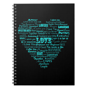 Love word collage notebook