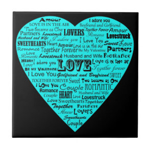 Love word collage tile