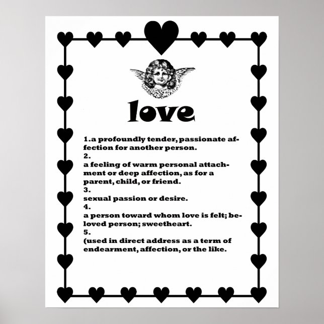 Love word Definition Angel cherub Art Poster (Front)