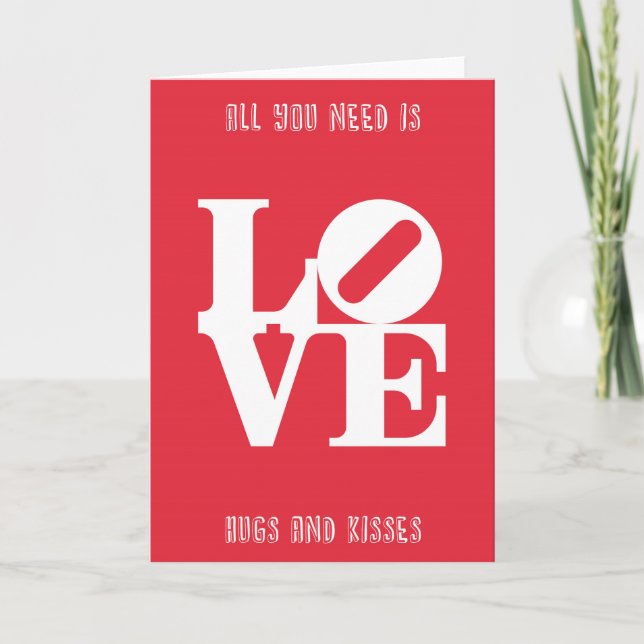 Love Word Graphic and quote Holiday Card (Front)