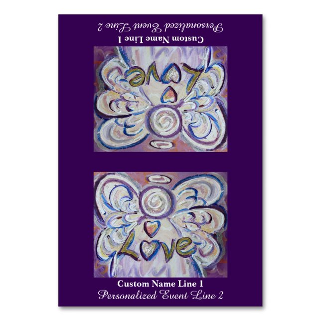 Love Word Inspirational Angel Custom Table Tents Table Number (Front)