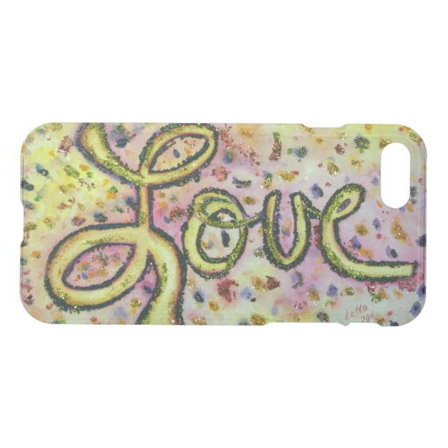 Love Word Inspirational Art Glitter iPhone 7 Case (Back Horizontal)
