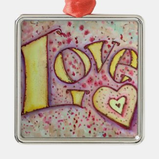 Love Word Inspirational Art Painting Ornament