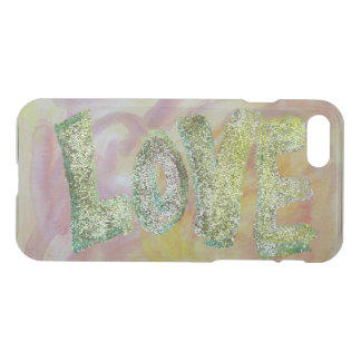 Love Word Inspirational Glitter Art iPhone 7 Cases