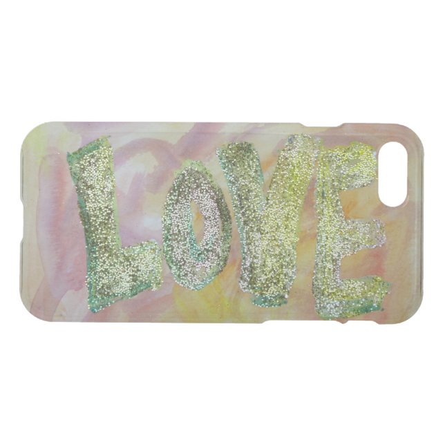 Love Word Inspirational Glitter Art iPhone 7 Cases (Back Horizontal)