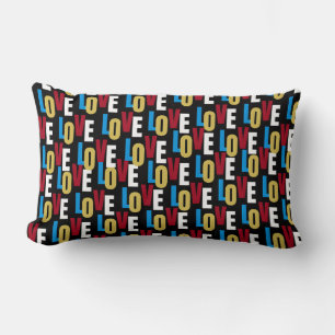 Love word pattern lumbar pillow