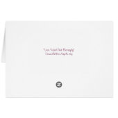 Love Word Pink Butterfly Greeting or Note Cards (Back Horizontal)